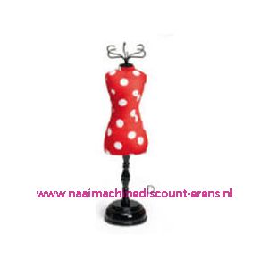 Speldenkussen pasvorm Polka rood/wit art. nr. 610318 - 10152