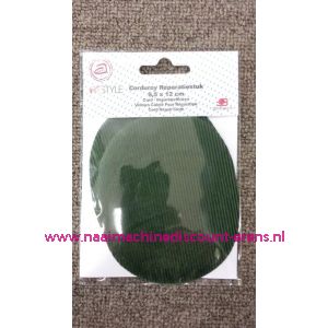 Donker groen Rib Fluweel Elleboogstuk - 10331