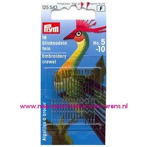 Crewelnaalden (Fijn) Staal No.5-10 Zi/Goud-Kleur prym art.nr. 125543 