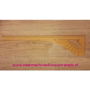 Houten coupeuse liniaal 60 Cm + Schaal + Graad + Inch