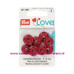 Prym Love Aannaaidrukknopen ROOD art.nr. 341881