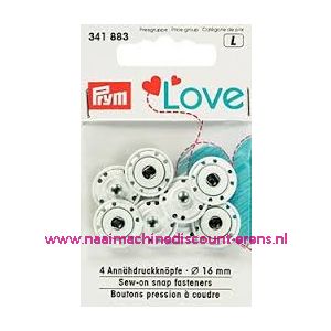 Prym Love Aannaaidrukknopen WIT art.nr. 341883