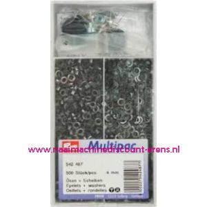 Ringen met Schijven 4 mm 500 stuks Zwart Prym art.nr. 542487 