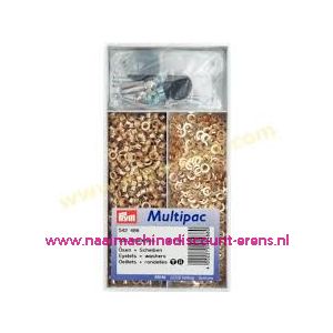 Ringen met Schijven 5 mm 500 stuks Goudkleurig Prym art.nr. 542421