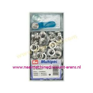 Ringen met Schijven 8 mm 200 stuks Zilverkleurig Prym art.nr. 542422 
