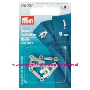 Broek- & Rok Haak-Oog 9,5 Mm 2 stuks Zilverkleurig Prym art.nr. 265242