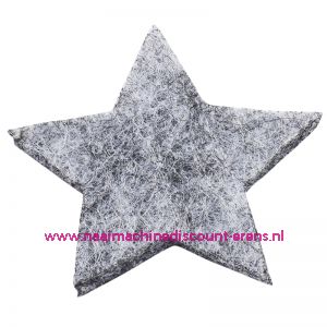 Vilt sterren dicht art. 3437511 grijs mêleerd 3 Cm 12 Stuks - 12182