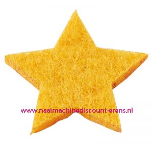 Vilt sterren dicht art. 3437512 geel 3 Cm 12 stuks - 12183