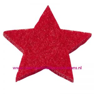 Vilt sterren dicht art. 3437513 rood 3 Cm 12 stuks - 12184