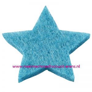 Vilt sterren dicht art. 3437514 aqua blauw 3 Cm 12 stuks - 12185