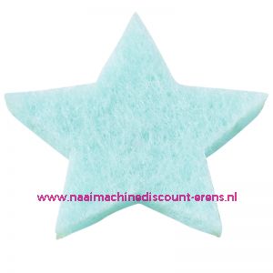 Vilt sterren dicht art. 3437515 licht blauw 3 Cm 12 stuks - 12186