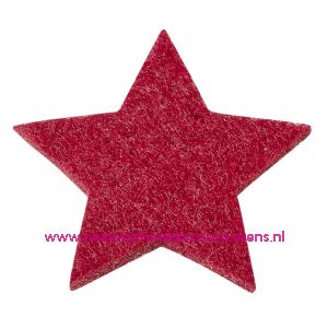 Vilt sterren dicht art. 3437551 bordeaux 3 Cm 12 stuks - 12187