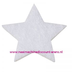Vilt sterren dicht art. 3437550 wit 3 Cm 12 stuks - 12188
