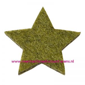 Vilt sterren dicht art. 3437552 groen mêleerd 3 Cm 12 stuks - 12189
