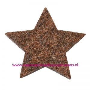 Vilt sterren dicht art. 3437553 bruin mêleerd 3 Cm 12 stuks - 12190