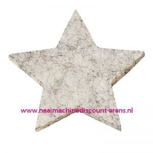 Vilt sterren dicht 3437554 schelpwit mêleerd 3 Cm 12 stuks - 12191