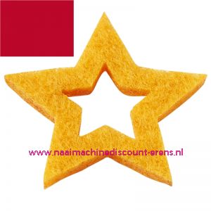 Vilt sterren open 3437523 rood 3 Cm 12 stuks - 12194