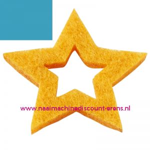 Vilt sterren open 3437524 aqua blauw 3 Cm 12 stuks - 12195