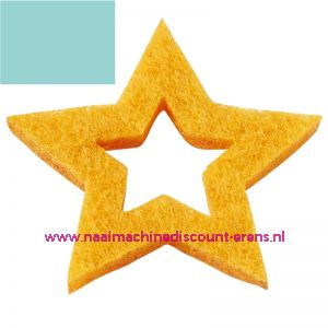 Vilt sterren open 3437525 licht blauw 3 Cm 12 stuks - 12196