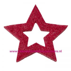 Vilt sterren open 3437561 bordeaux 3 Cm 12 stuks - 12199
