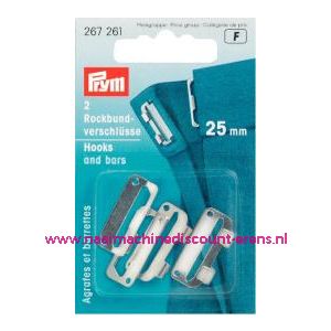 Broek- & Rok Haak-Oog Zilverkleurig 25 Mm 2 stuks Prym art.nr. 267261