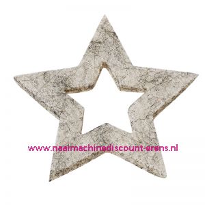 Vilt sterren open 3437564 schelpwit mêleerd 3 Cm 12 stuks - 12202