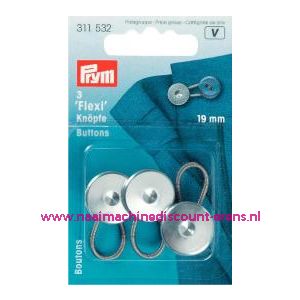 Flexi Knopen Met Lus 19 Mm 3 stuks prym art.nr. 311532