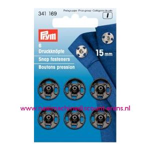 Drukkers Ms Zwart 15 Mm prym art.nr. 341169 