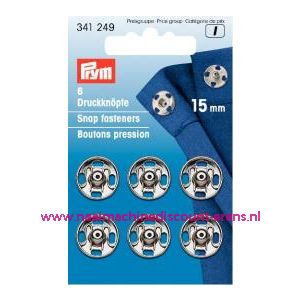 Drukkers Ms Zilverkl. 15 Mm prym art.nr. 341249 