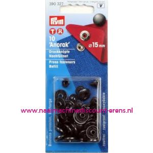 Navullingen Ms Voor 390302 Zwart 15 Mm 10 Stuks Prym art.nr. 390327
