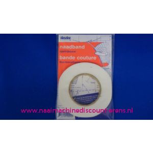 Naadband opstrijkbaar 1 Cm 12,5 meter "WIT" vlieseline 