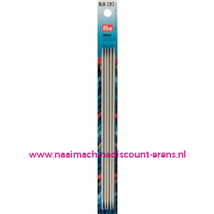 Kousen- / Handschoen breinaalden Alu Grijs 20 Cm 3,0 Mm art.nr.191490