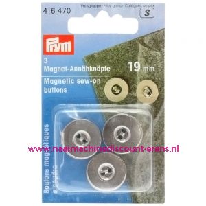 Magneetknopen 19 Mm 3 stuks "Zilver" prym art.nr. 416470