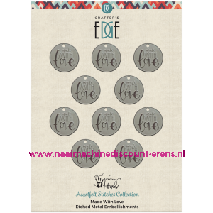 Metalen versiering set "Made with Love"