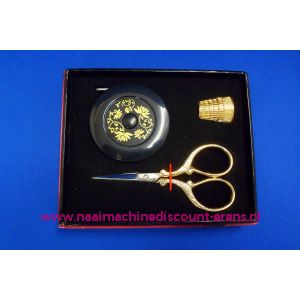 Cadeauset borduurschaartje verguld