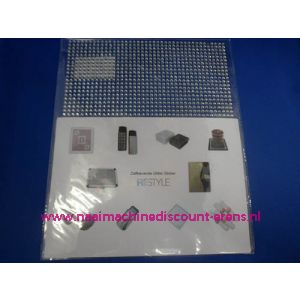 Zelfklevende Glitter Stickers "RESTYLE" zilver