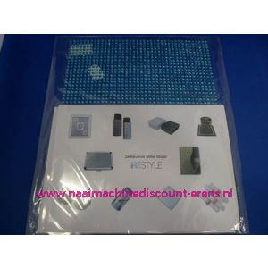 Zelfklevende Glitter Stickers "RESTYLE" aqua blauw - 6291