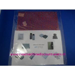 Zelfklevende Glitter Stickers "RESTYLE" rood - 6301
