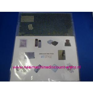 Zelfklevende Glitter Stickers "RESTYLE" mos groen - 6305