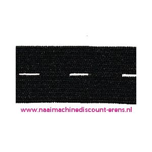 Knoopsgaten elastiek Zwart - 9944