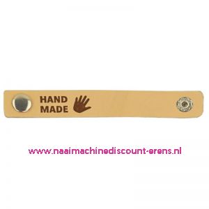 Leren Label "Handmade" 2 stuks verpakt