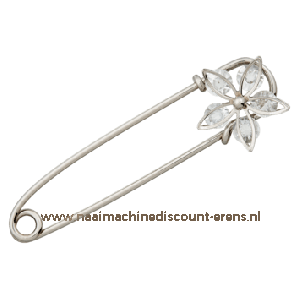 Kiltspeld Bloem Strass "Zilver" art.nr. 500984