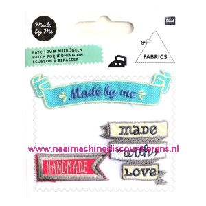 Rico Design Patch Blauw "Made by me"