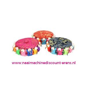 OPBERDOOSJE MET 12 CHINESE POPPETJES - 10CM - ROOD