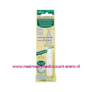 Clover navulling voor Chaco Liner Pen / Rokkenspuit wit art. nr. 4722