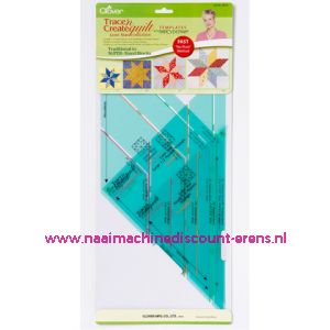 Quilt patroon-motief "Lone Star Square Triangle" Clover 9513