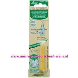 Clover navulling voor Chaco Liner Pen / Rokkenspuit geel art. nr. 4723