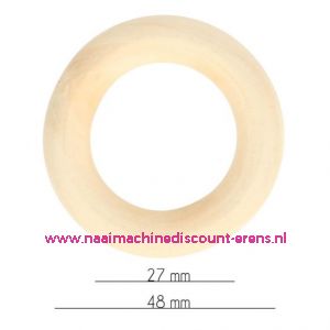 HOUTEN RINGEN NATUREL BUITENMAAT 48 MM