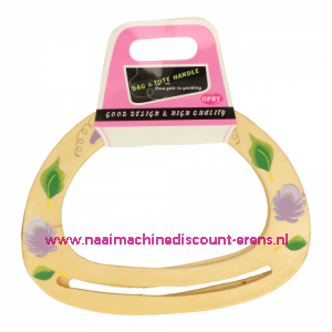 Handvat voor Handtas OPRY Hout Bloem beige 18,5 Cm
