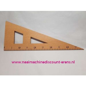 Houten Driehoek Liniaal 50 Cm zonder handvat